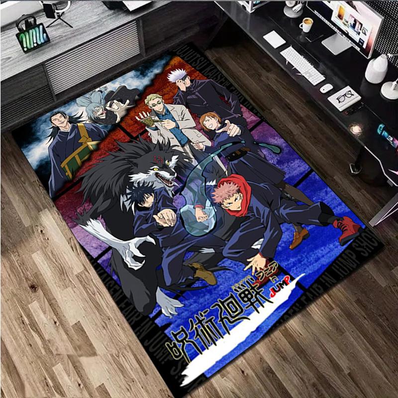 Jujutsu Kaisen Characters Home Carpet Office Decorative Carpet For Living Room Bedroom Door Mat Floor Rug Computer Chair Area Rug