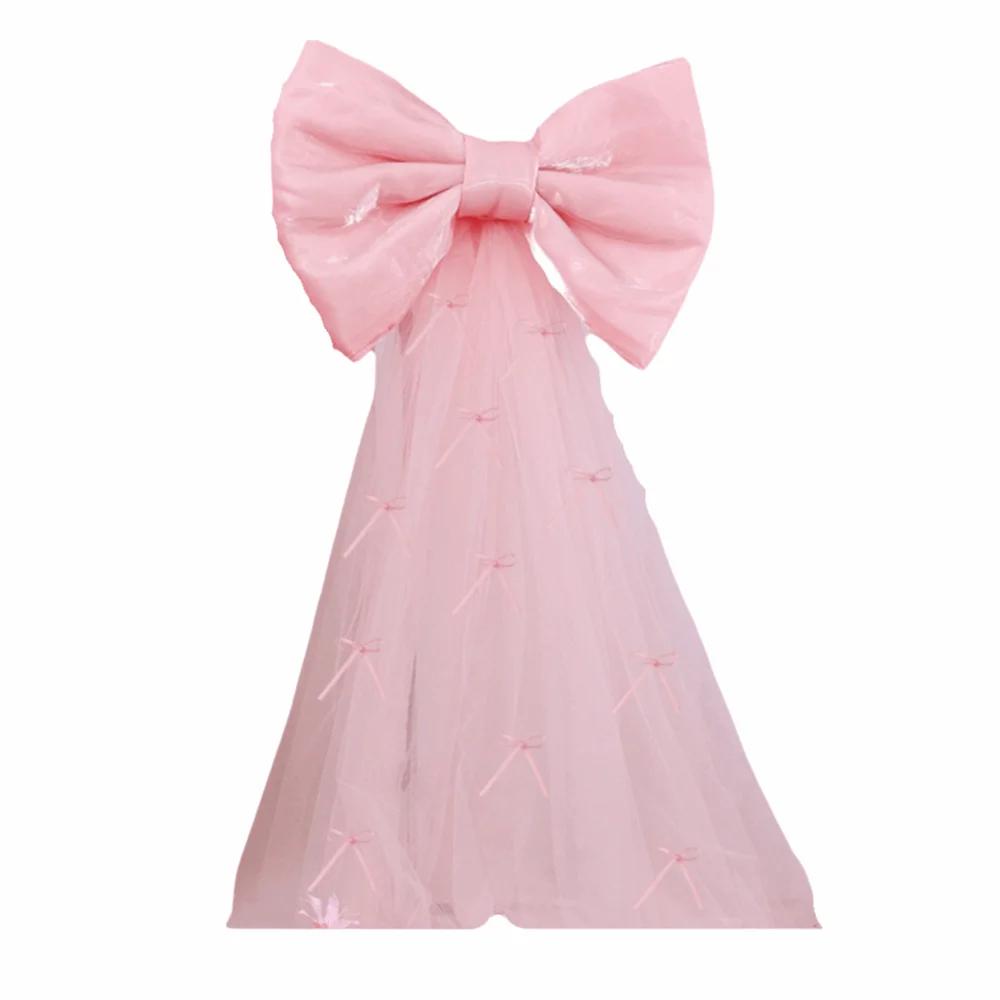 Bow 50x38cm Giant Bow Wall Backdrop Pink Iridescent Drift strip 3 meters Bow Wall Decor Creative Design Large Velvet