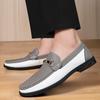 Fashion New Fashionable Men's Brand Design Summer Punching Refreshing Flat Bottomed Handmade Soft Breathable Large Size Leisure Loafers