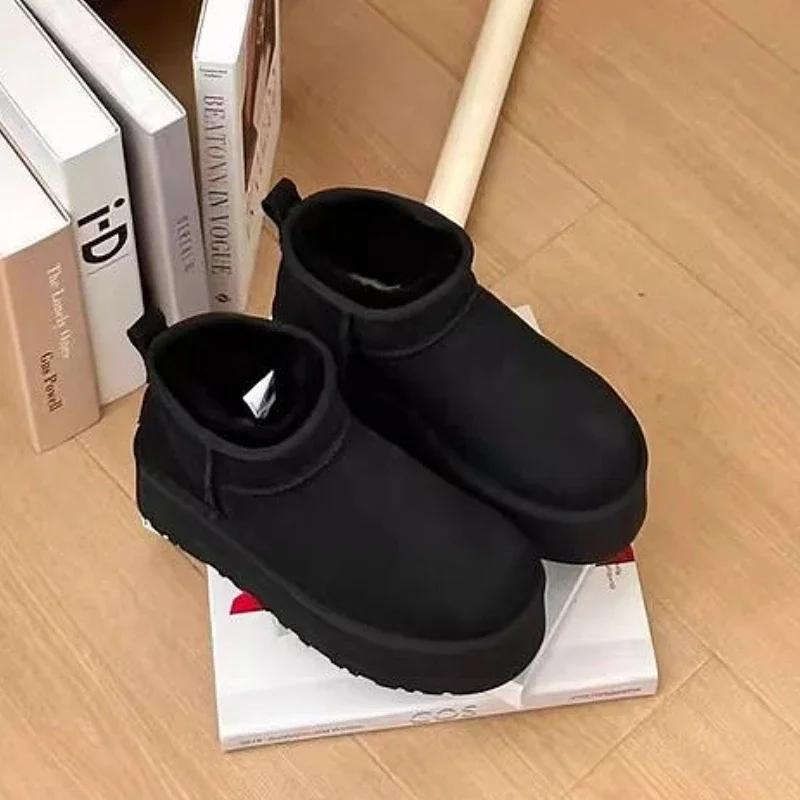 

2025 Новые женские зимние ботинки, повседневные, без застежек, Botas Mujer, плюшевые, теплые, домашние, хлопковые, классические, зимние, на толстой подошве, женские ботильоны 38