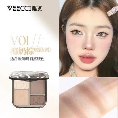 VEECCI Bronze Contour Palette All-in-One-Palette Natürliche Stereo-Nase Schattenseite, 1 Stück, 1) V01