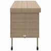 Garden Storage Box with Wheels Beige 160 x 55 x 75 cm Poly Rattan