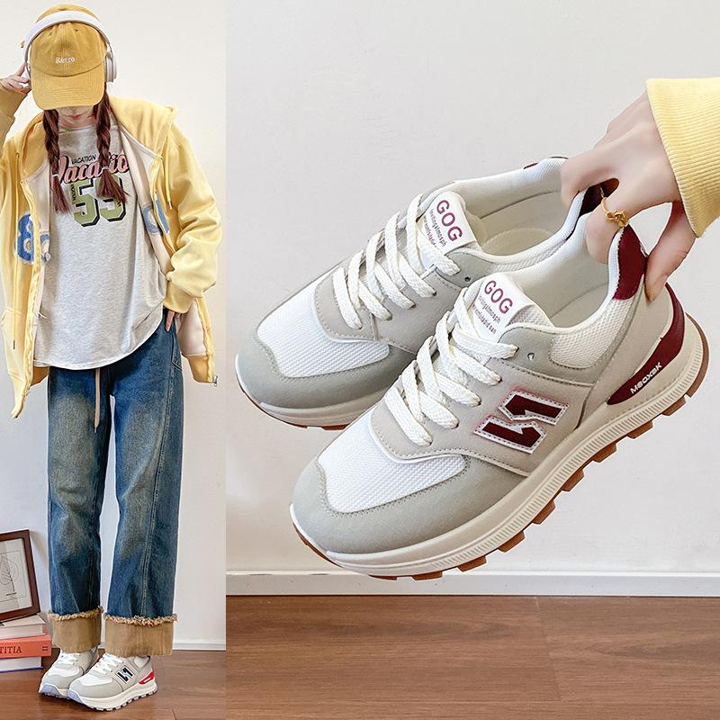 22 autumn new burgundy niche ins sports and leisure shoes Forrest Gump shoes