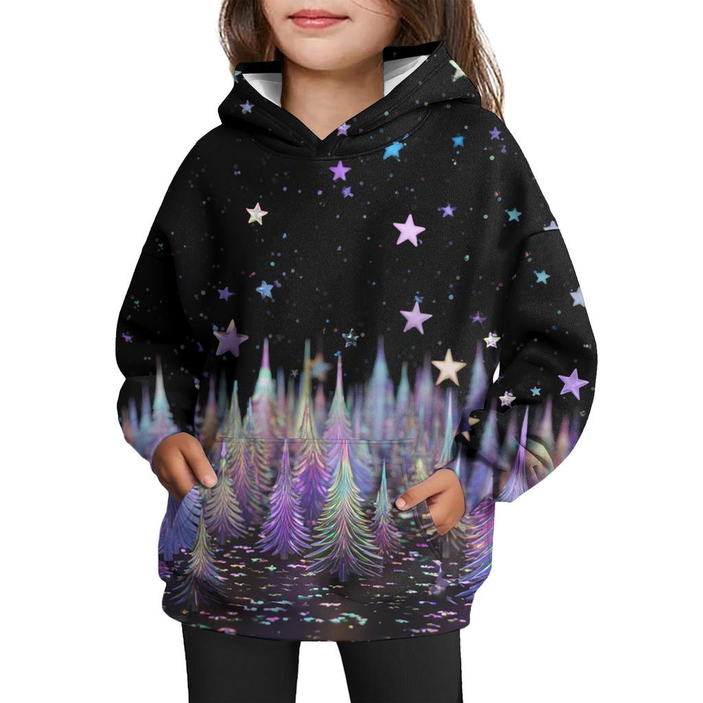 Dívčí mikina s kapucí a batikovaným vzorem - Pulovr s potiskem