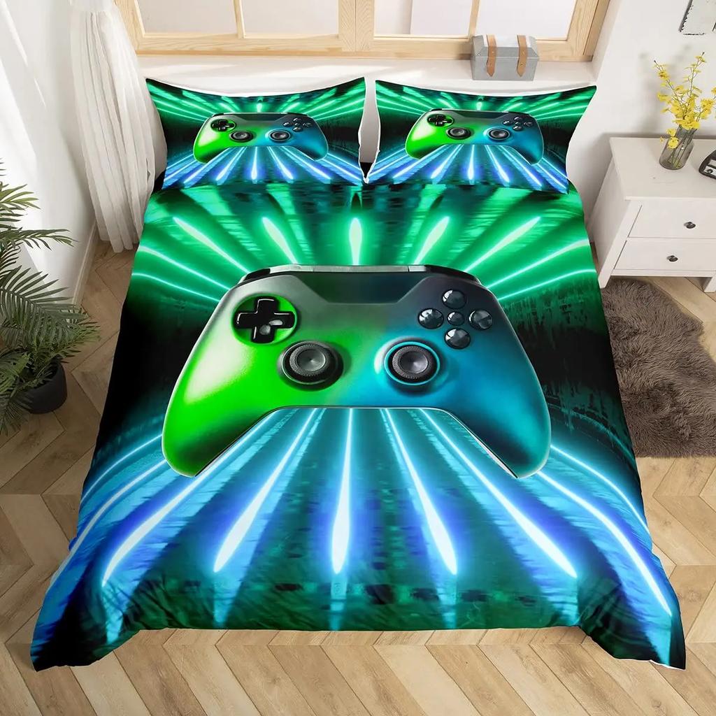Comforter Boys Gaming King Queen Video Games Gamepad Bedding Set Cool Gamepad Theme Comforter Teens Gamer