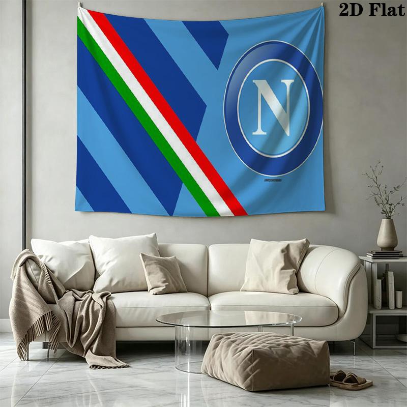SSC Napoli Wall Tapestry Aesthetic Wall Hanging Printed Fabric Blanket Decorative Tapestries for Bedroom Living Room Home Decor