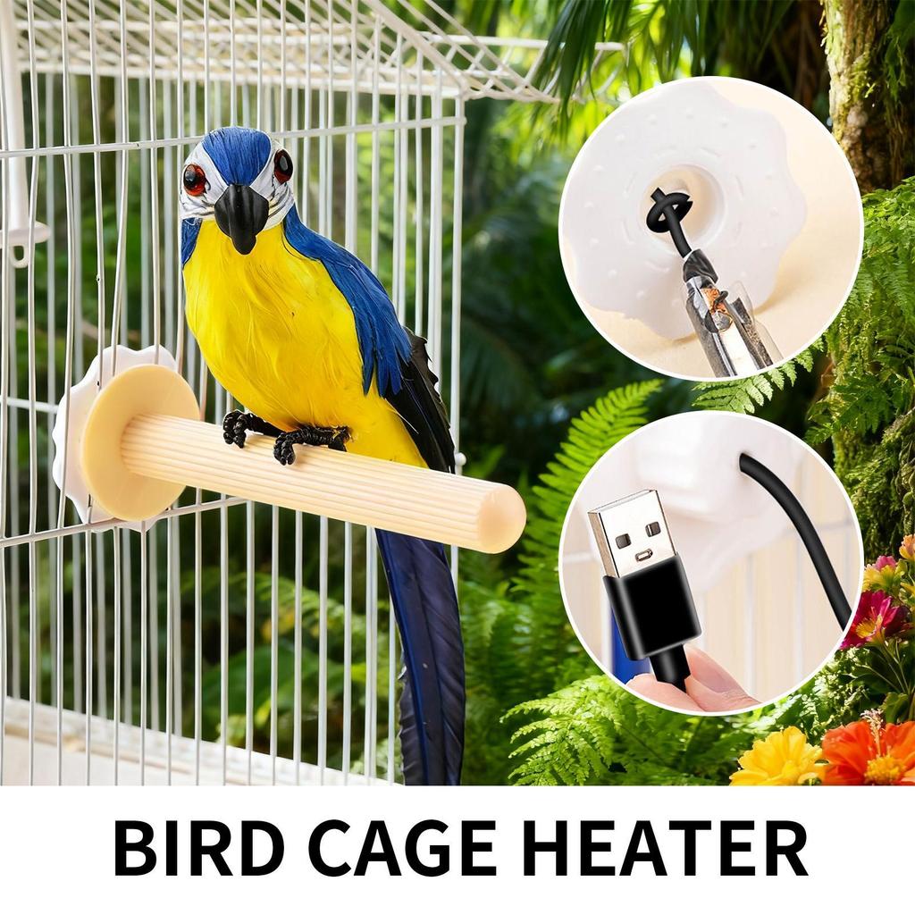 Bird Perch Cockatiel USB Heating Accessories USB Heated Bird Perch For Small Medium Parrot Peony Parakeet Cold Weather Indoor