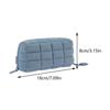 Women's Quilted Cotton Makeup Pouch Japanese Cosmetic Bags Pillow Shape Soft Storage Bag Multifunction Furry Travel Toiletry Bag