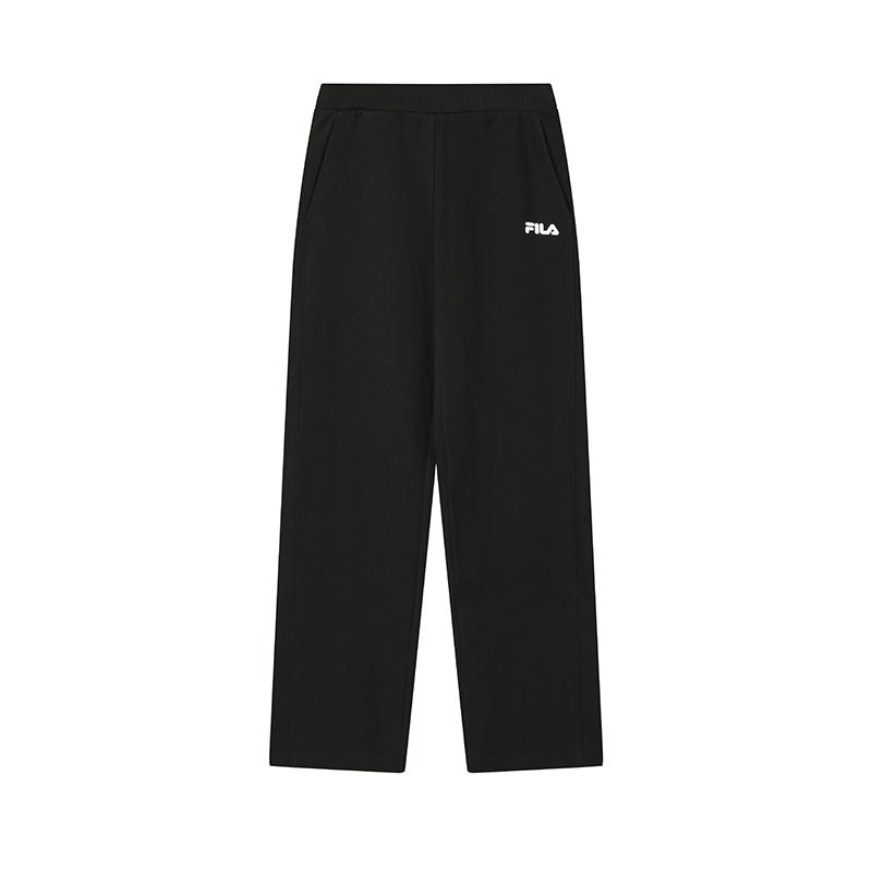 FILA Heritage Fashion Simple Classic Basic Retro Versatile Comfortable Knitted Casual Pants Women bottoms Black F61W618601FBK S