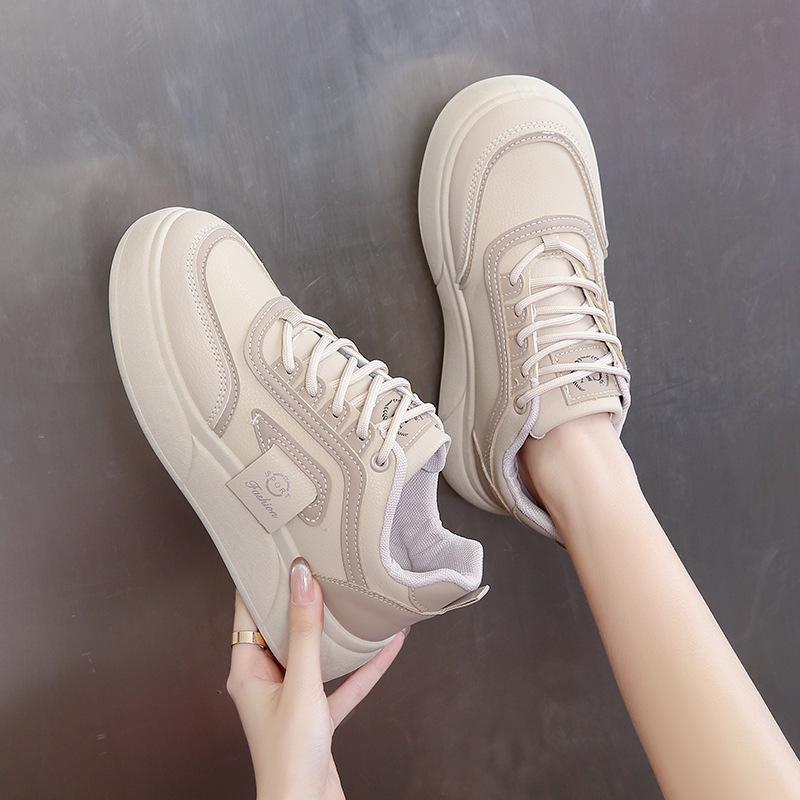 Spring Little White Shoes New Ins Female Students Platform Heightening Sports Board Shoes Casual