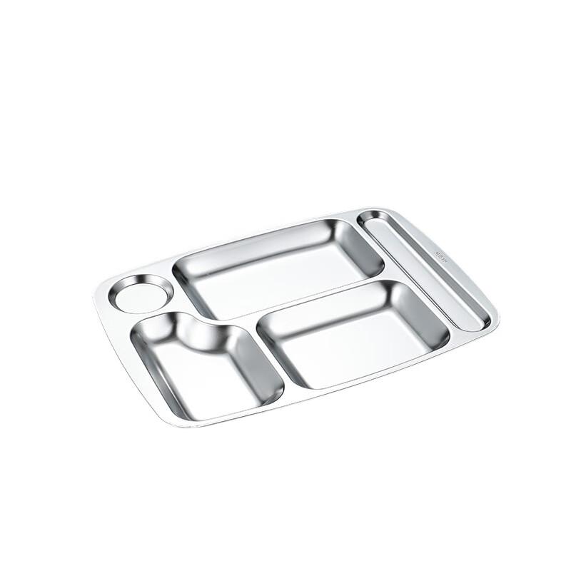 AMPEREX 304 Stainless Steel 5-Compartment Divided Lunch Tray