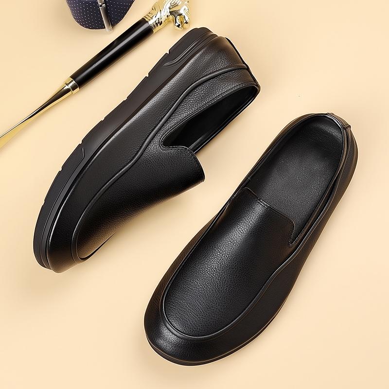 Fashion Genuine Leather Mens Casual Shoes Stylish Trendy  Loafers Moccasins Comfortable Male Driving Flats Simple Casual Slip On Shoes