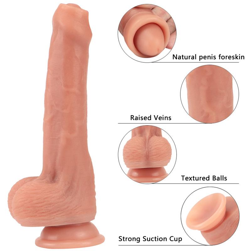 Liquid Silicone Exposed Glans Can Be Used To Push The Foreskin Head Fake Soft Penis for Fun Sex with Fake Penis Female Masturbation Device Orgasm