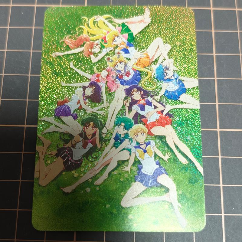 Diy Sailor Moon Colorful Flash Self Control Collect Signature Trading Flash Card Anime Cartoon Gift