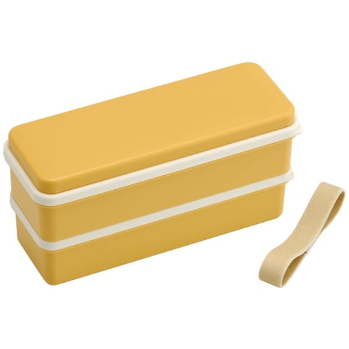 Skater Bento Box, Dull Yellow, 630ml, Two-Tier, Slim Silicone Inner Lid, Women's, Made In Japan, SSLW6AG-A