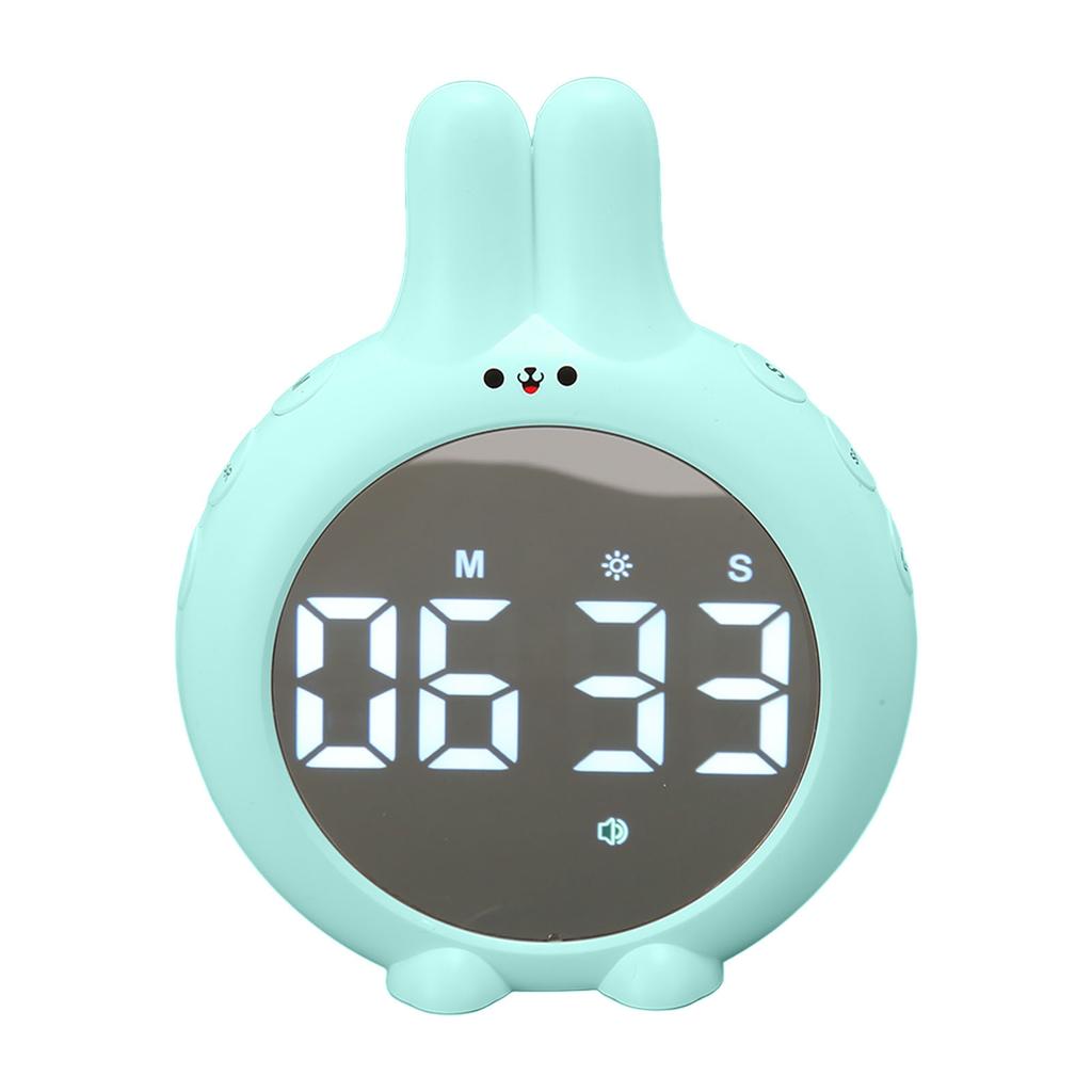 Kids Timer Night Light Cute Cartoon Rabbit Digital Countdown Timer for Cooking Sports Exercise Sky Blue