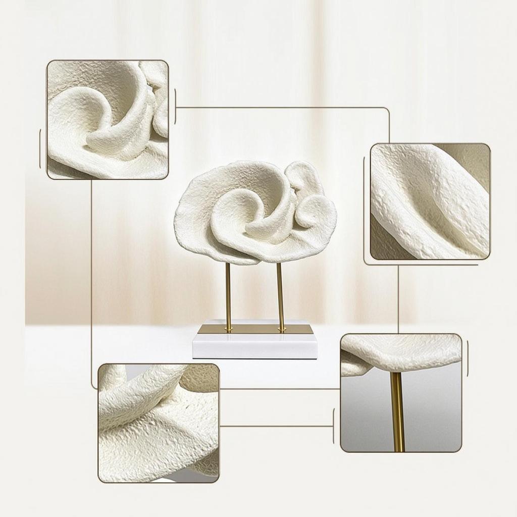 Cloud Sculpture on Stand Modern Desk Accent Abstract for Living Room, Model Home
