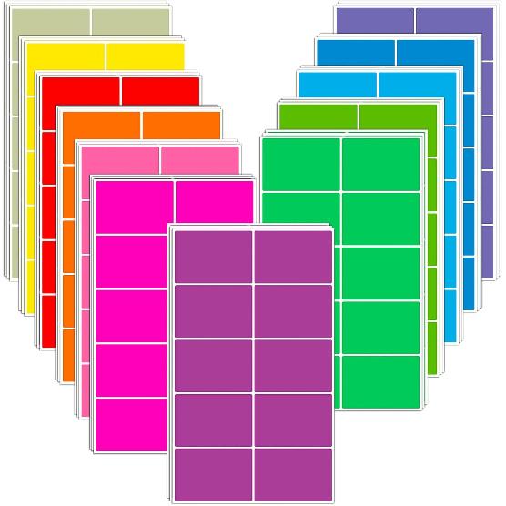 360 Pcs Colored Label Stickers,12 Colors 3" X 2" Color Coding Labels, Home Moving Labels, Name Sticker