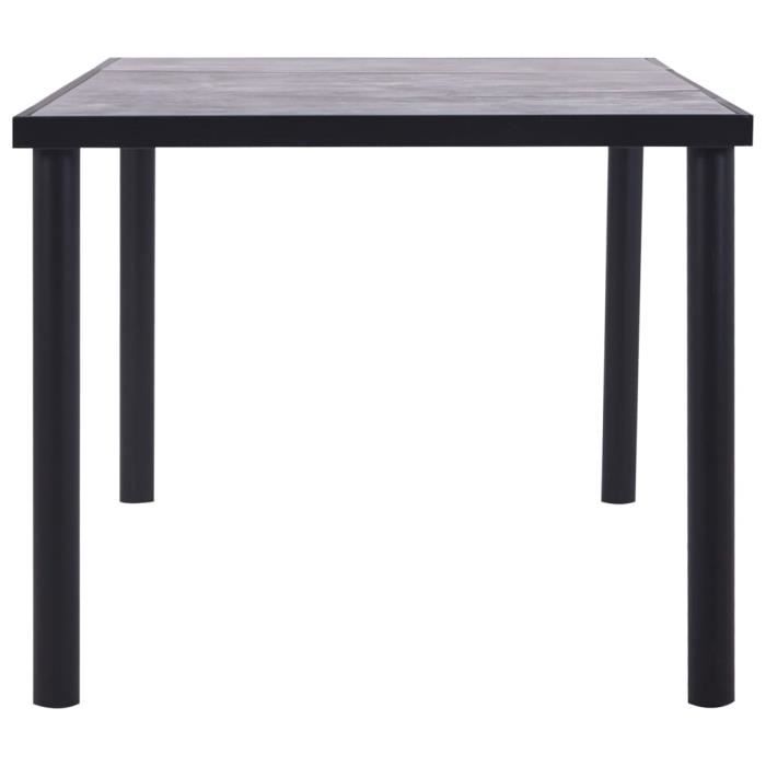 Table de salle à manger Noir et gris béton - vidaXL - 200x100x75 cm - Contemporain - Adulte
