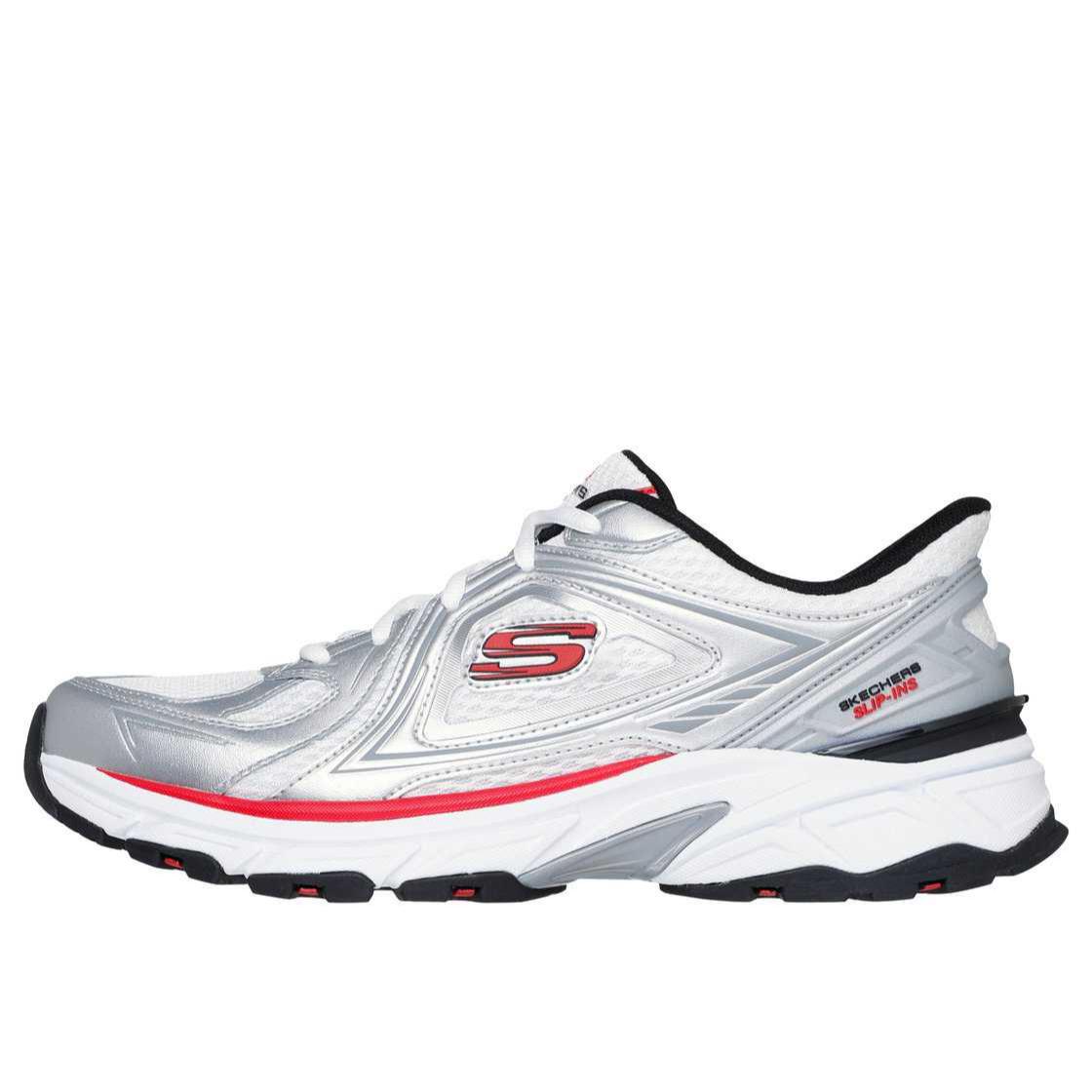 Skechers Silver Wing Slip-On Shoes Retro Versatile Comfortable Casual Sports Trendy Lightweight Low-Top Lifestyle Shoes Men sneakers 233156-WSRD 39