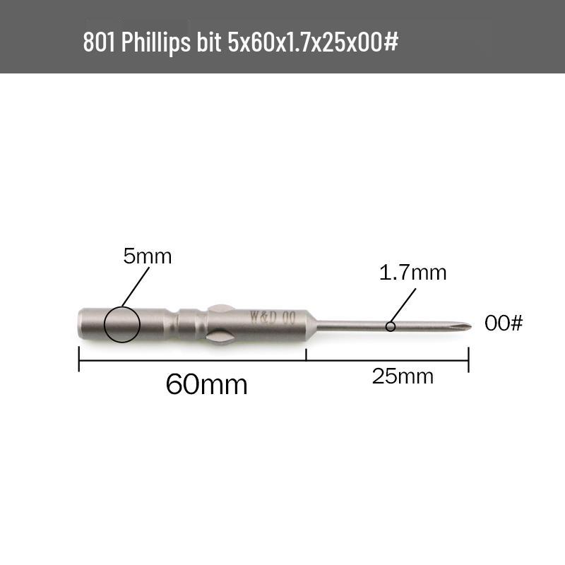 801 Electric Screwdriver Bit W&D 4mm Phillips Screwdriver, 5*60*3, 4C Imported Steel
