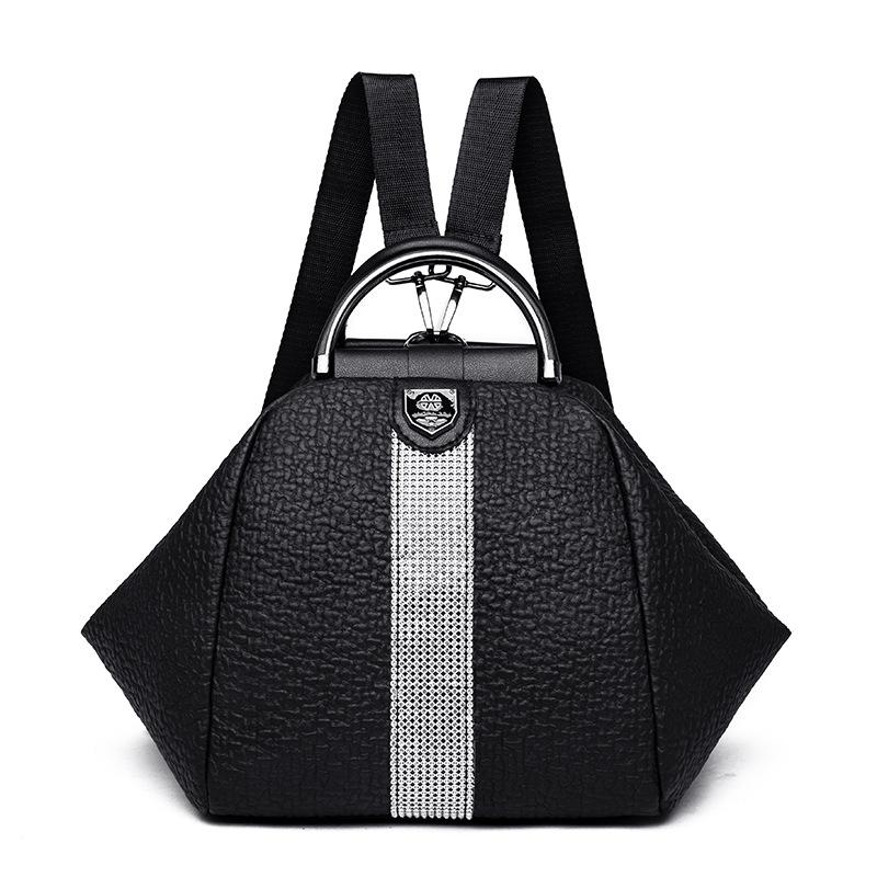 

Рюкзак тройного назначения из мягкой искусственной кожи, брызгозащищенный, легкий, женская дорожная сумка, уличная сумка через плечо для отдыха чёрный