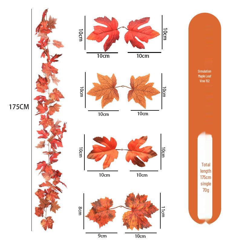 Artificial Maple Leaf Rattan Home Decor: Scenic Atmosphere Arrangement