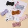Children's Knitted Bow Hair Clips - Korean Style Decorative Headwear for Girls