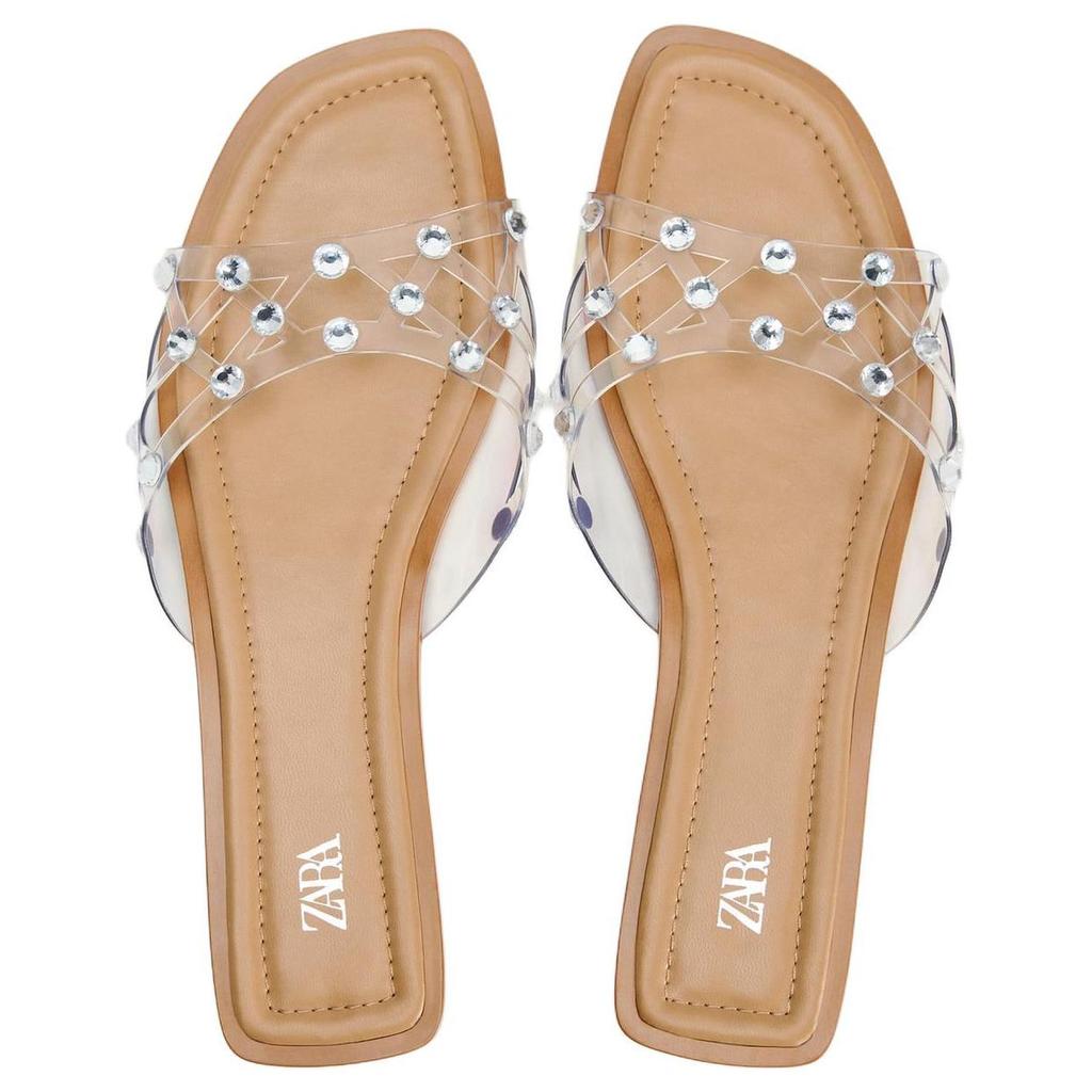 ZARA Comfortable Flat Anti-Rubbing Slide Sandals Women sandals Brown 12617410087