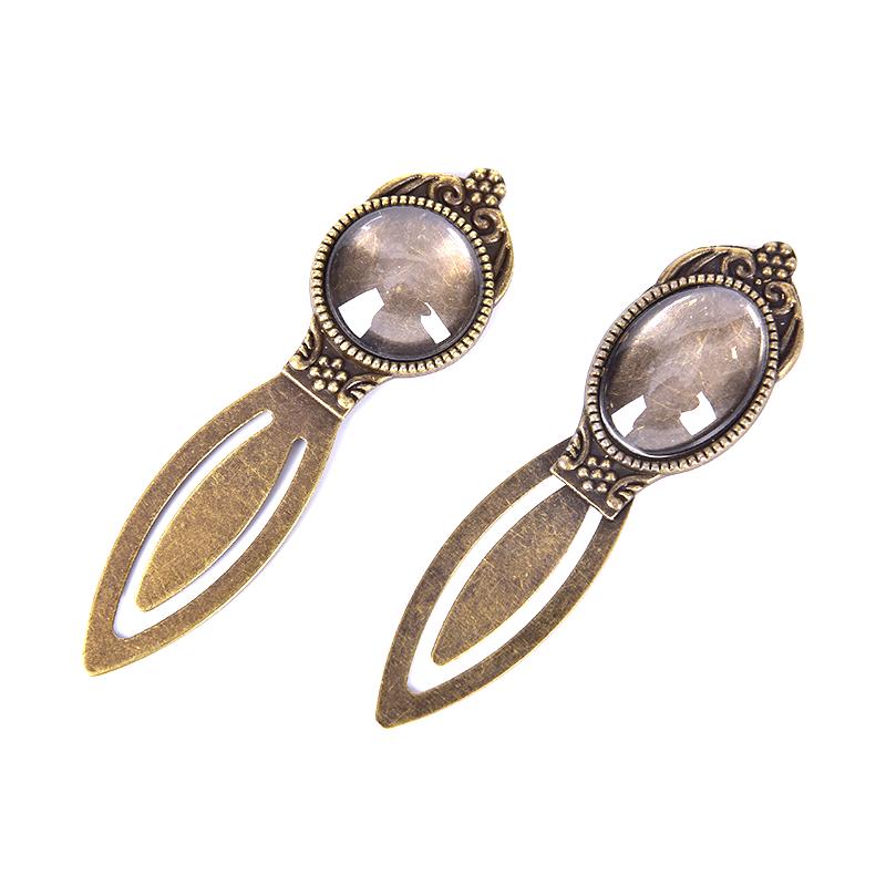 12 Stücke 6 Stile Antike Bronze Lesezeichen Anhänger Fach Glas Cabochon Handwerk Diy