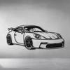 Stylish 911 Front Face Metal Car Silhouette Wall Art Decor, Gift for Auto Fans, Sculpture