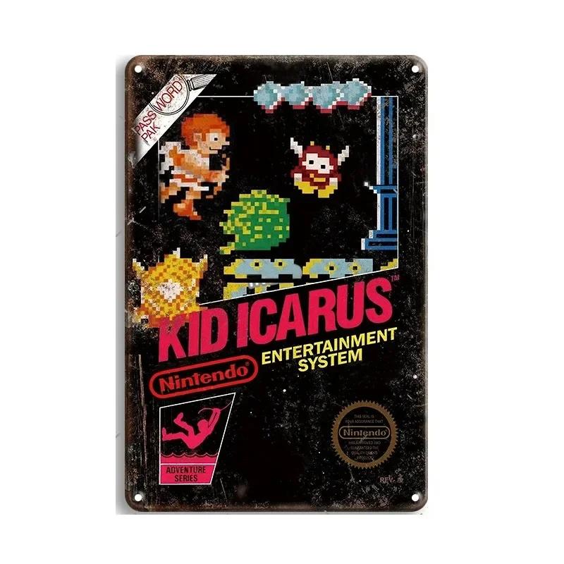 Metal Tin Poster Video Game Retro Metal Tin Sign Plaque Poster for Bar Club Wall Decor Retro Home Vintage Wall Plate Pendant