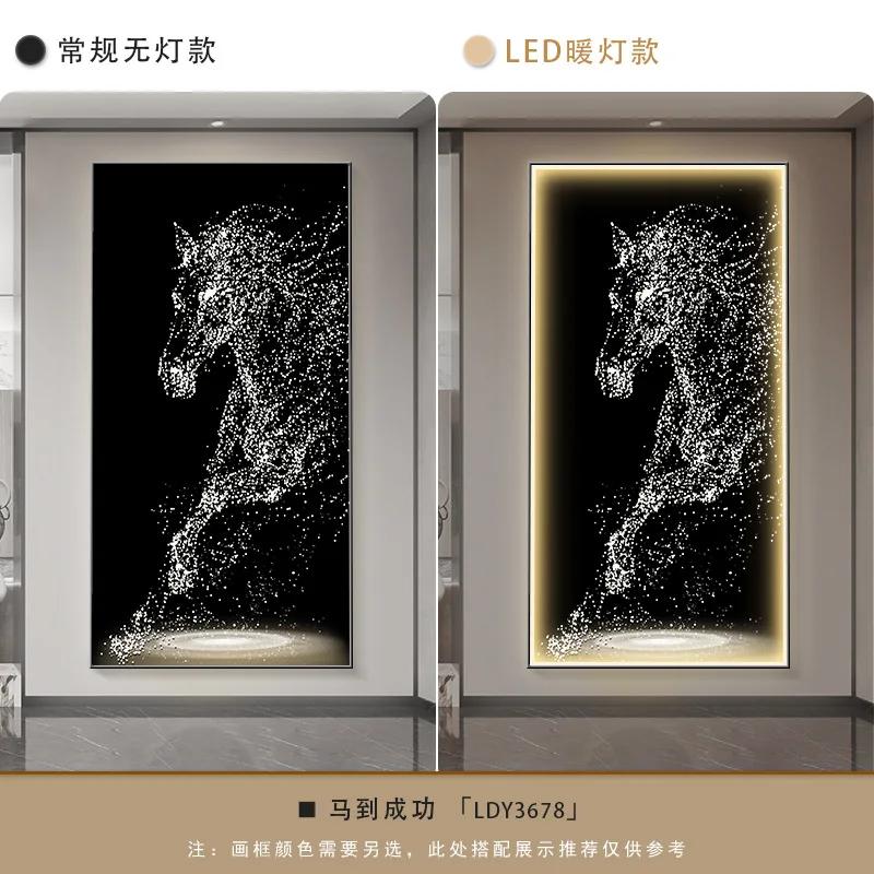 Modern Porch Art Decoration Painting Led Light Mural Light Italian Abstract Horse Living Room Corridor Hanging Painting Light