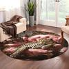 Luxury  Pink Leopard Pattern Round Shape Floor Mats Kitchen Hallway Runner Rug Bedroom Living Room Soft Carpet Non-slip Area Rug