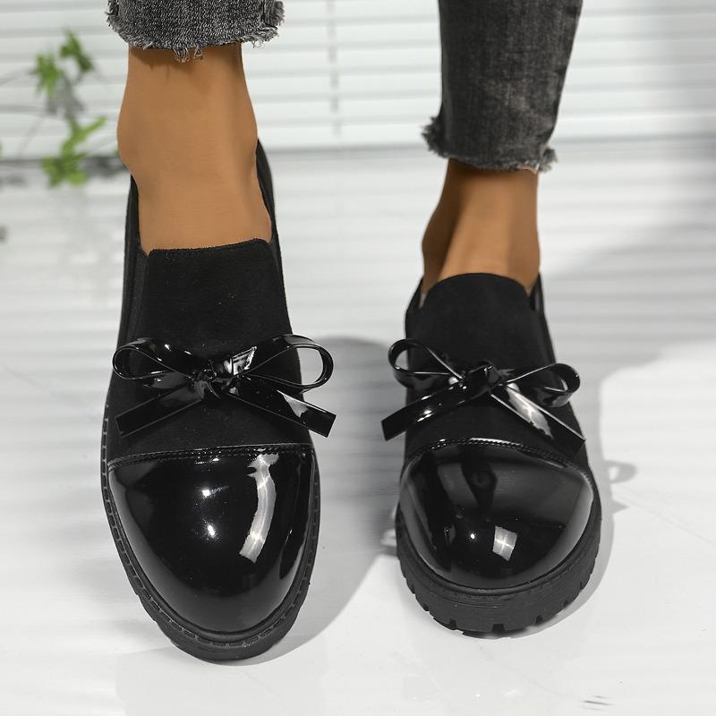 Fashion Women's Fashion Single Shoes Spring New Round Head Deep Mouth Butterfly Knot Soft Sole Anti-slip Wear-resistant Low-top Shoes