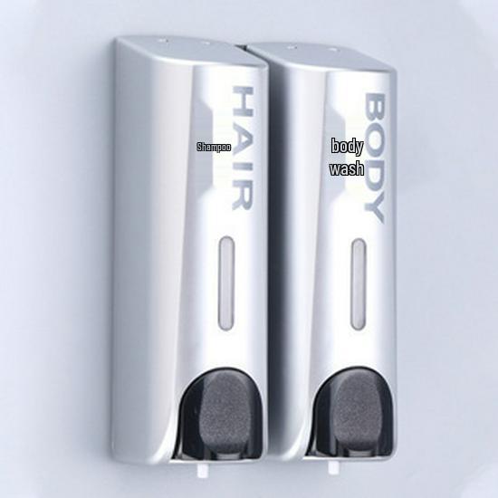 Dual-Head Wall-Mounted Soap & Shampoo Dispenser