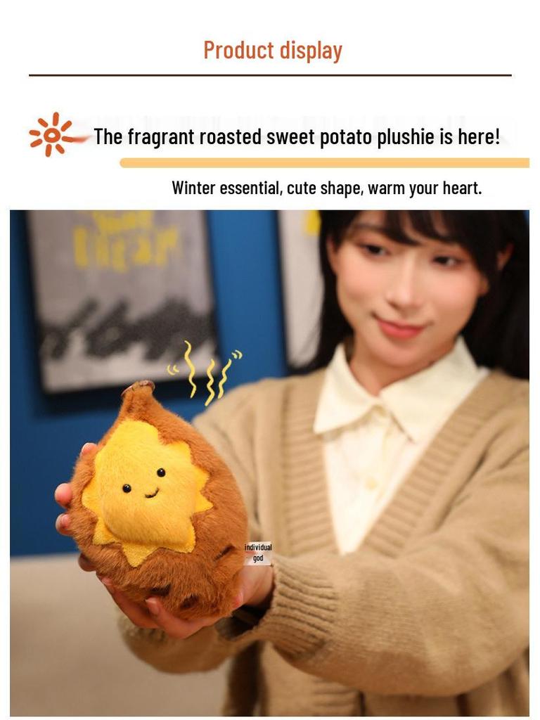 Plyšový přívěsek pečená sladká brambora - Roztomilá dekorace na tašku