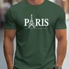 Summer Loose Size PARIS Letter Print T-shirt Casual and Comfortable Round Neck Short Sleeve T-shirt Men's Cotton Short Sleeve