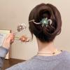 Ancient Temperament Enamel Peony Flower Twist Clip High Sense Painted Flower Light Luxury Hairpin Elegant Pan Head Hair Accessories Women