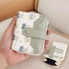 Cute PU Leather Short Wallet Cute Bear Design Multiple Card Slots Zippered Coin Pocket Snap Button Card Holder Girls