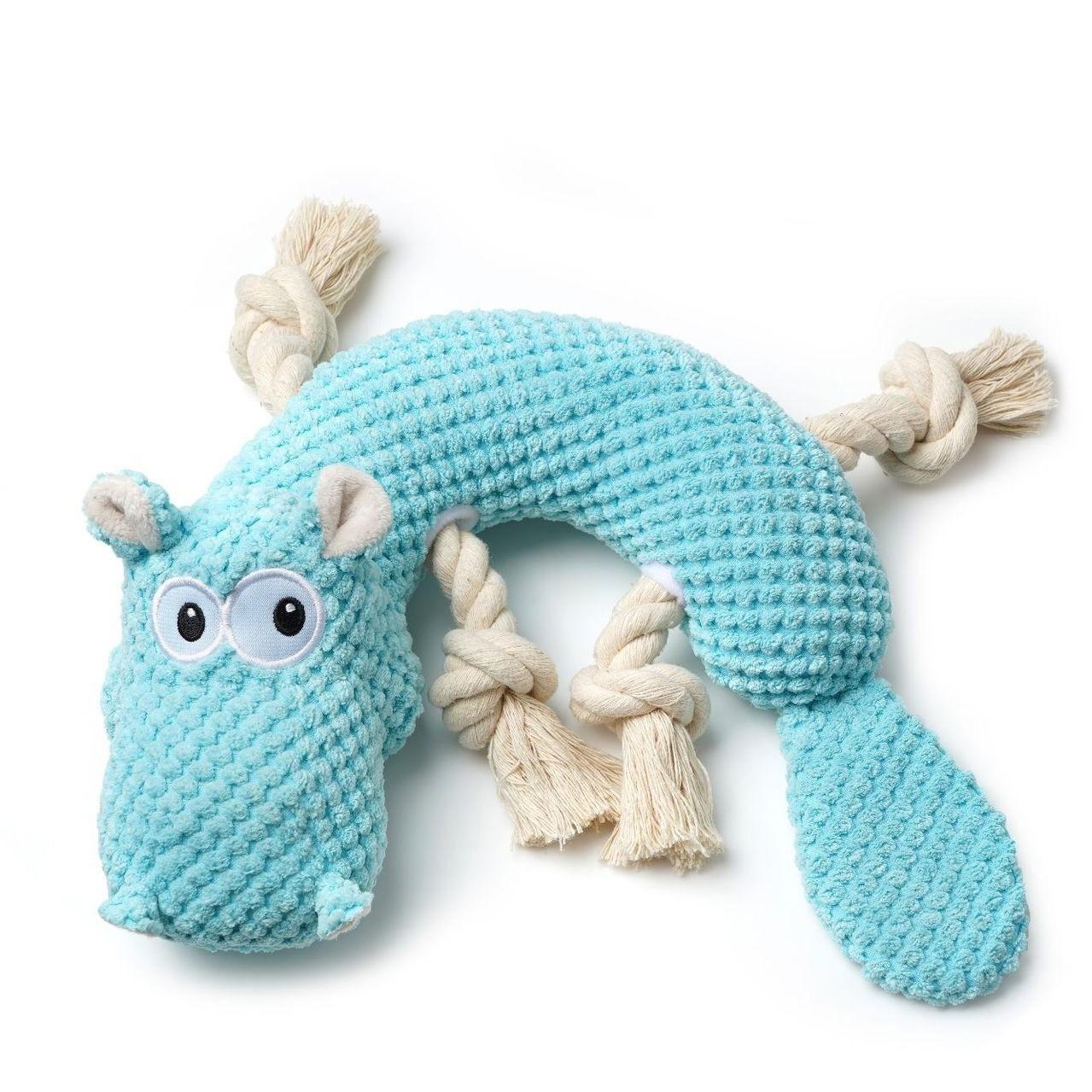 Custom Simulation Animal Shape Stuffed Squeaky Dog Plush Toy with Ropes