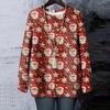 Ladies' Christmas Printed Round Neck Long Sleeved T-shirt Sweatshirt Top