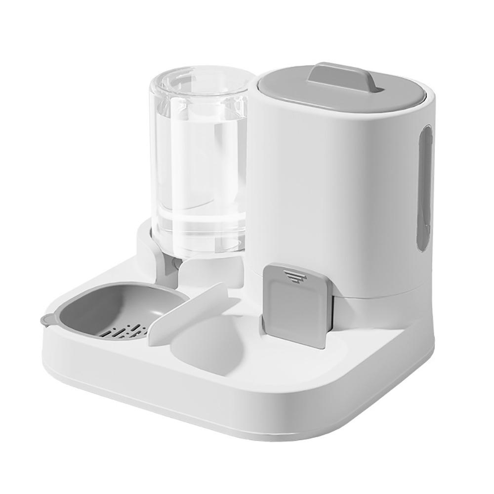 

Plastic Automatic Cat Food Dispenser Dry-Wet Separation 2-in-1 Feeder Waterer Dog сірий
