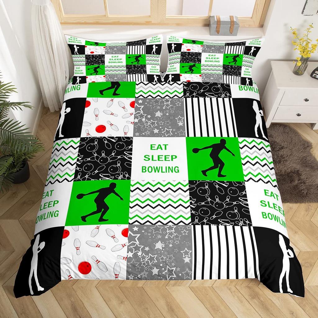 Bowling Pin Ball Lightweight Duvet Cover Sets Bowler Player Unique Gift Idea Twin Full Queen King Size Bedding Bed Sets No Quilt