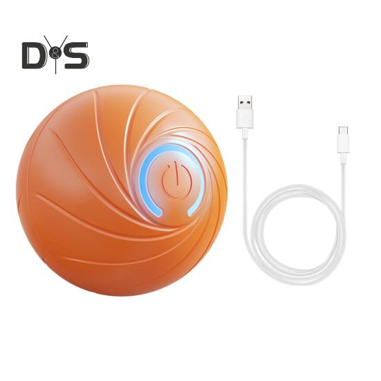 

Катающийся мяч для домашних животных со светодиодной подсветкой, снятие скуки и стресса, умный интерактивный прыгающий мяч для кошек и собак, перезаряжаемый через USB, электрический автоматический движущийся трясущийся мяч оранжевый