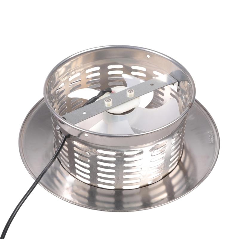 Ventilator de Ventilație Rezistent la Intemperii de 160 mm, 12V, cu Construcție din Oțel Inoxidabil, Dotat cu Comutatoare, pentru Utilizare în Aer Liber, Baie, Bucătărie, Operare Silențioasă