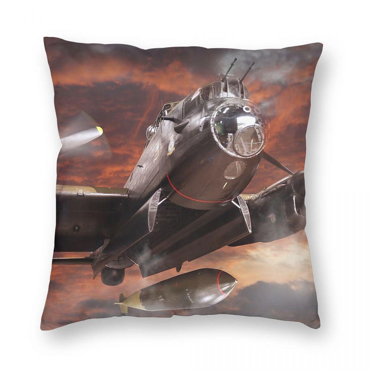 Avro Lancaster Bomber Square Pillowcase Polyester Linen Velvet Creative Zip Decor Sofa Cushion Cover 30x30cm