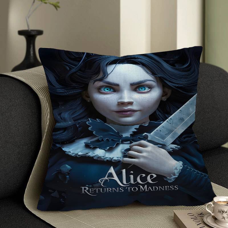 A-Alice M-Madness R-Returns Vintage Pillow Case Cushion Cover Car Throw Pillow Case For Sofa Car Christmas Gift 40x40cm 45x45cm