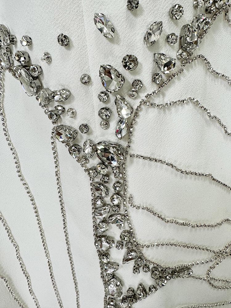 Designer Rhinestone Beaded Evening Gown - In Stock Spring 2025