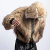 STREETRICH Pánské prošívané bundy Americký styl PU kůže Oboustranné Faux Fur Fleece Zesílené Jednobarevné Volné Pánské kabáty Trendy
